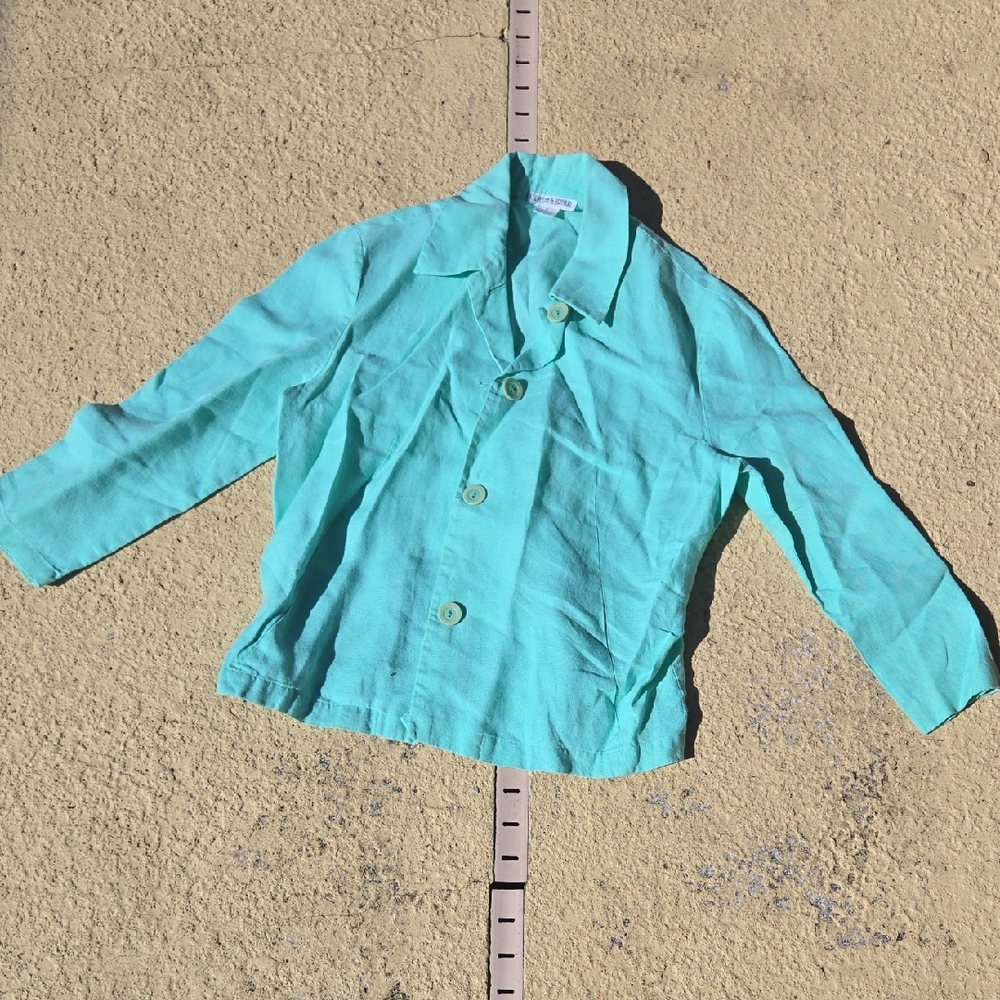 Women's Aqua Button Down Shirt